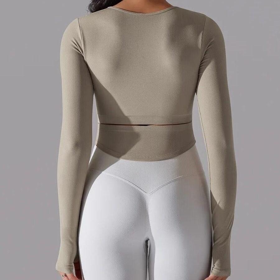 Crop Top Fitness Manches Longues  | Yogaova