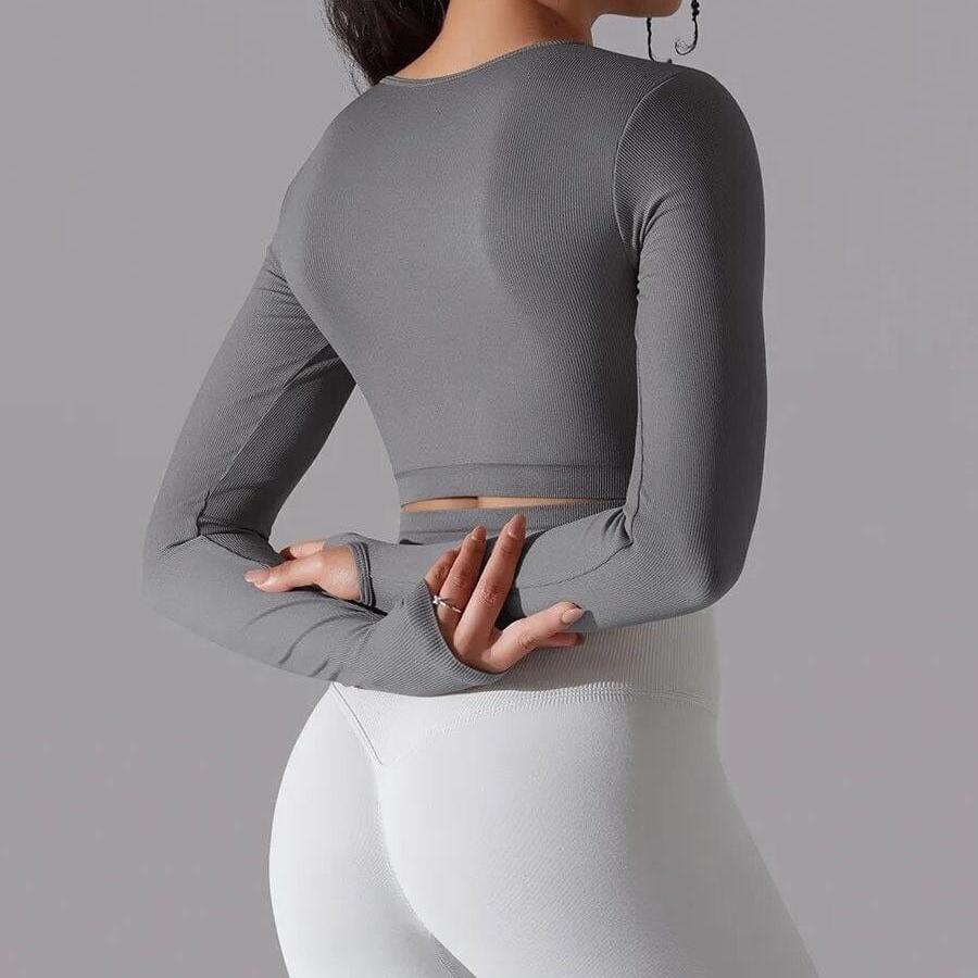 Crop Top Fitness Manches Longues  | Yogaova