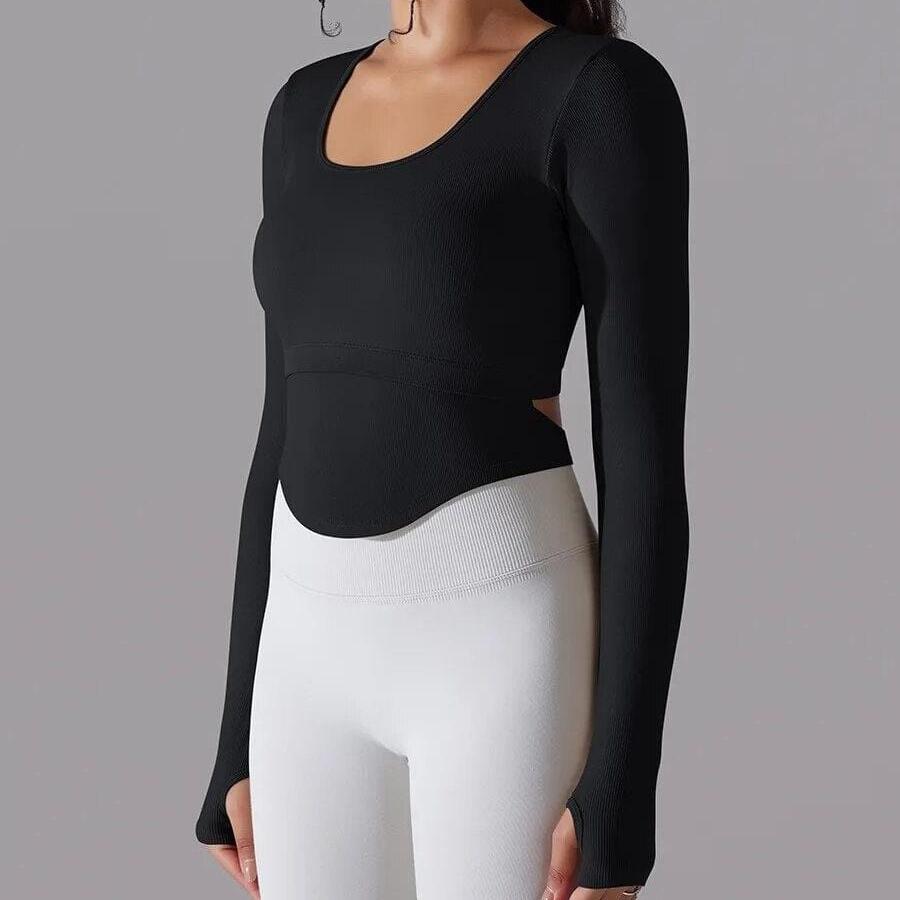 Crop Top Fitness Manches Longues  | Yogaova