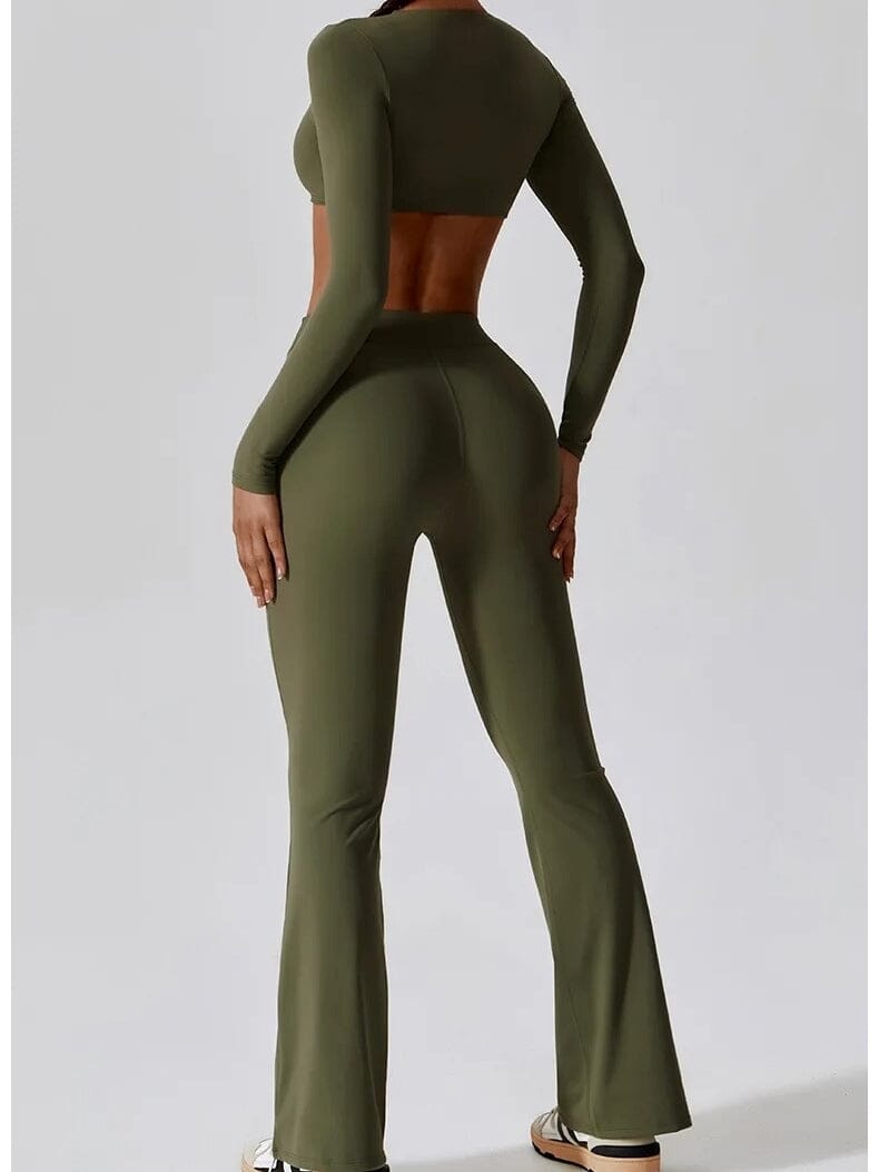 Crop Top Manches Longues Soutien-Gorge | Yogaova