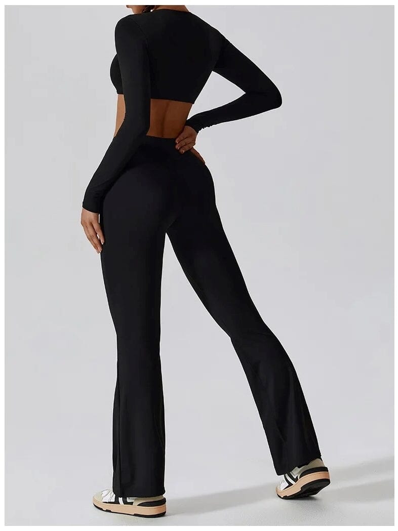 Crop Top Manches Longues Soutien-Gorge | Yogaova