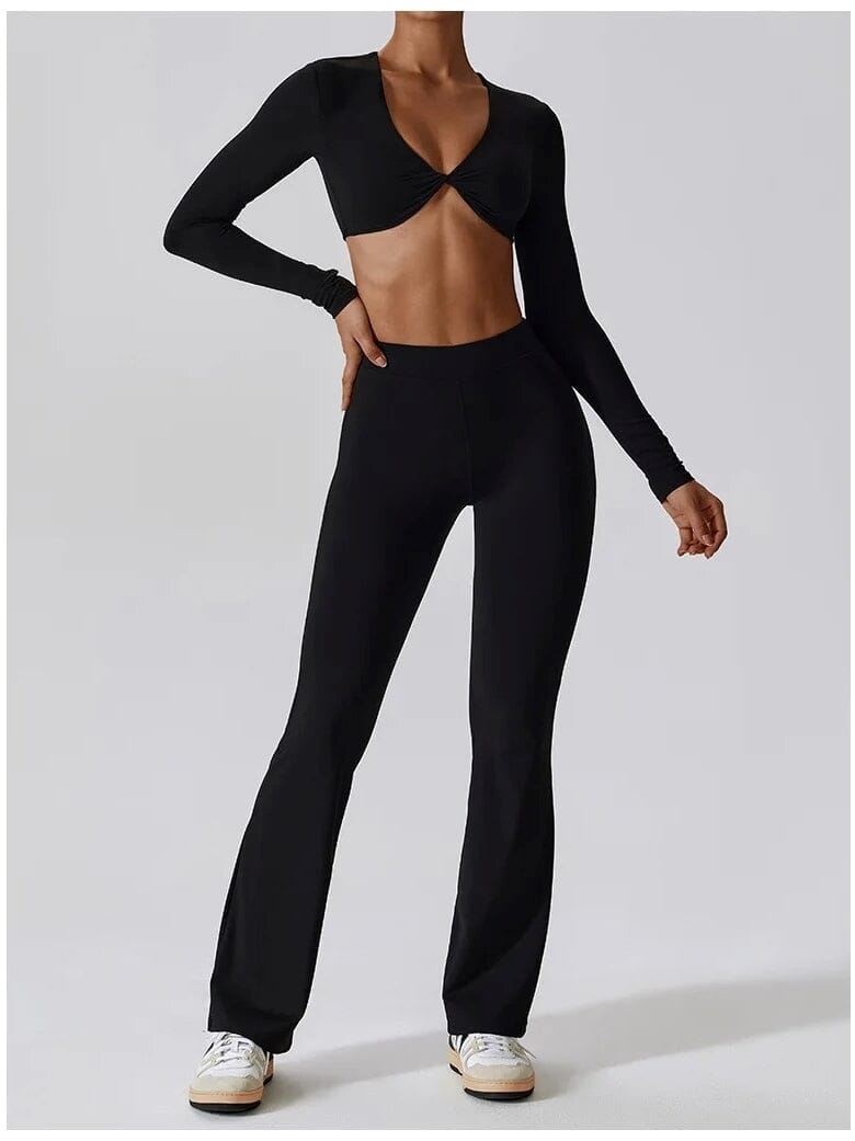 Crop Top Manches Longues Soutien-Gorge | Yogaova