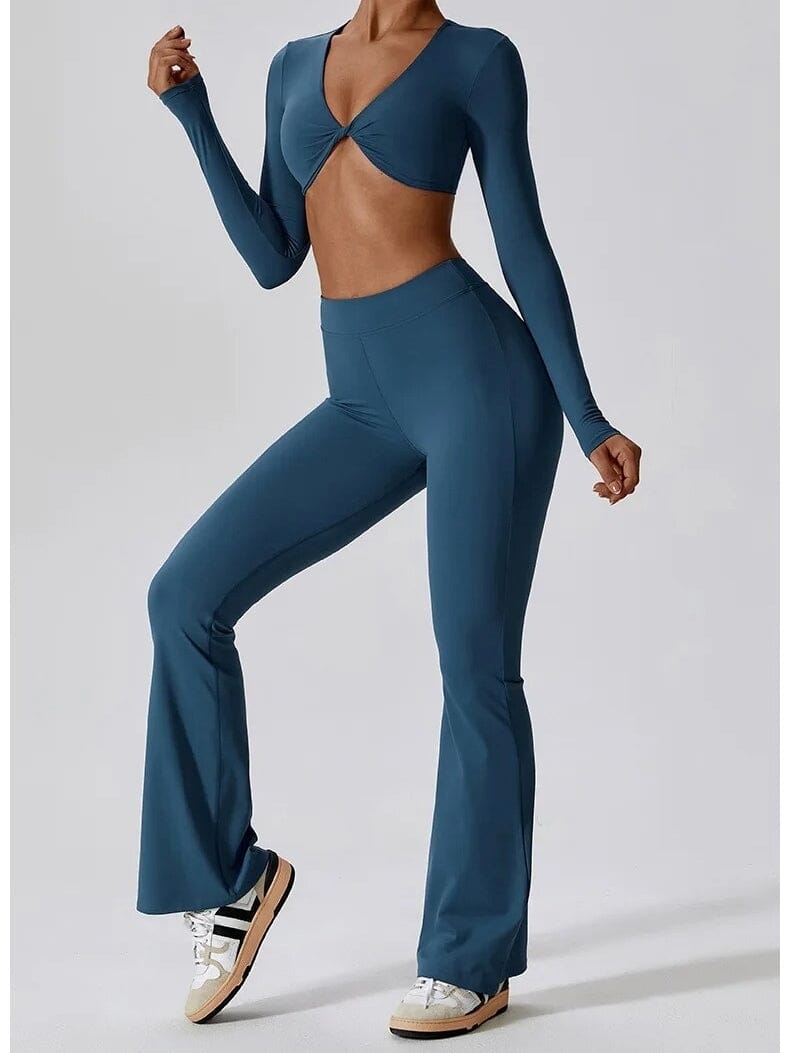 Crop Top Manches Longues Soutien-Gorge | Yogaova