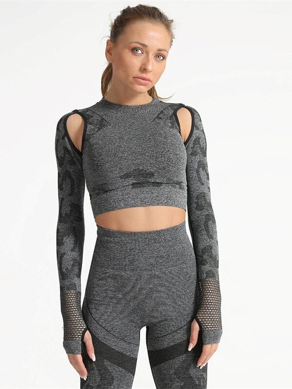 Crop top Sport Camouflage Maille | Yogaova