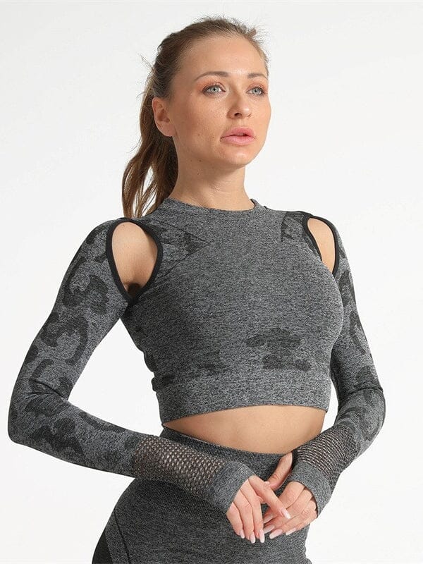 Crop top Sport Camouflage Maille | Yogaova