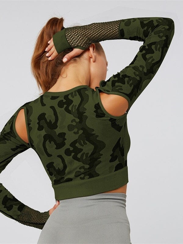 Crop top Sport Camouflage Maille | Yogaova