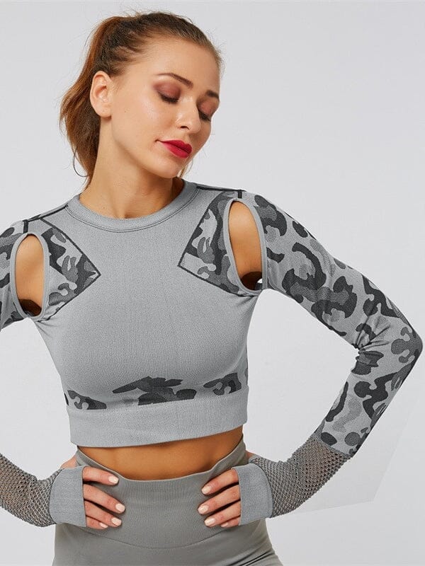 Crop top Sport Camouflage Maille | Yogaova