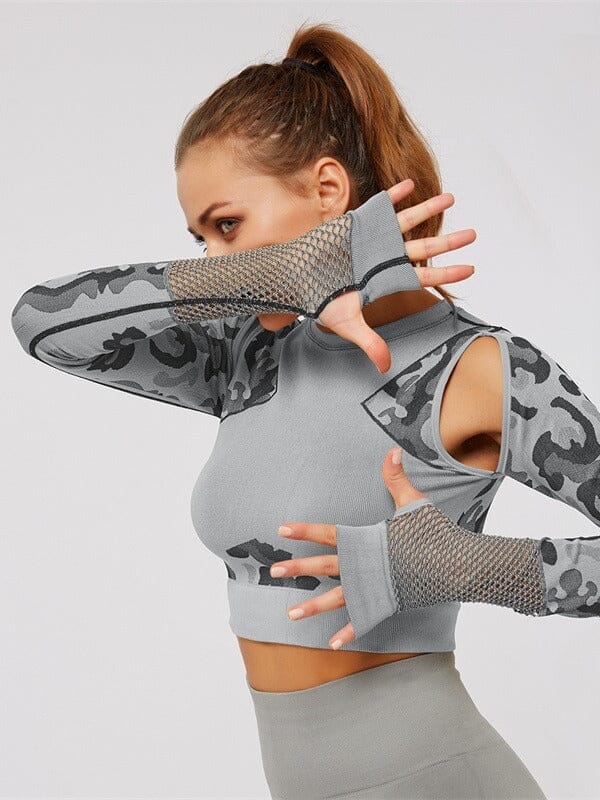 Crop top Sport Camouflage Maille | Yogaova