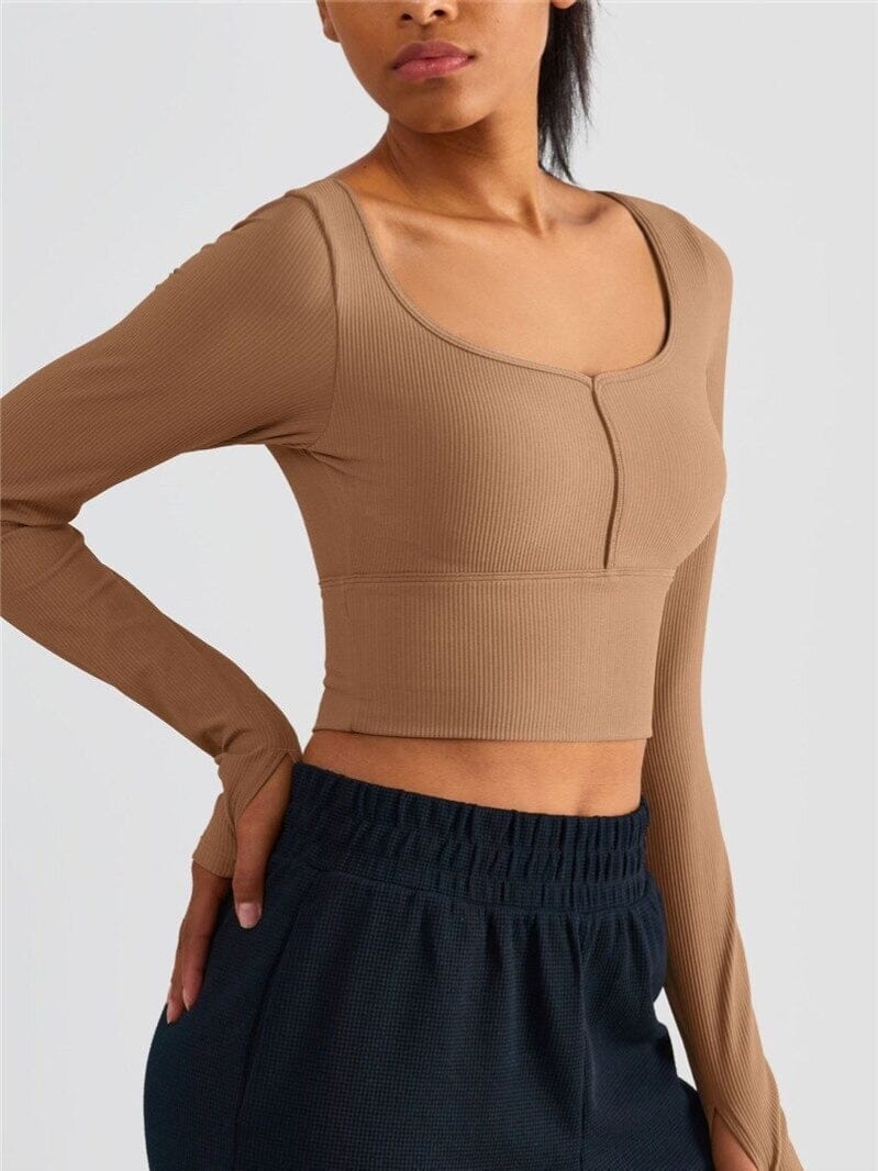 Crop Top Sport Côtelé | Yogaova