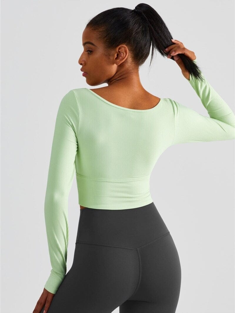 Crop Top Sport Côtelé | Yogaova