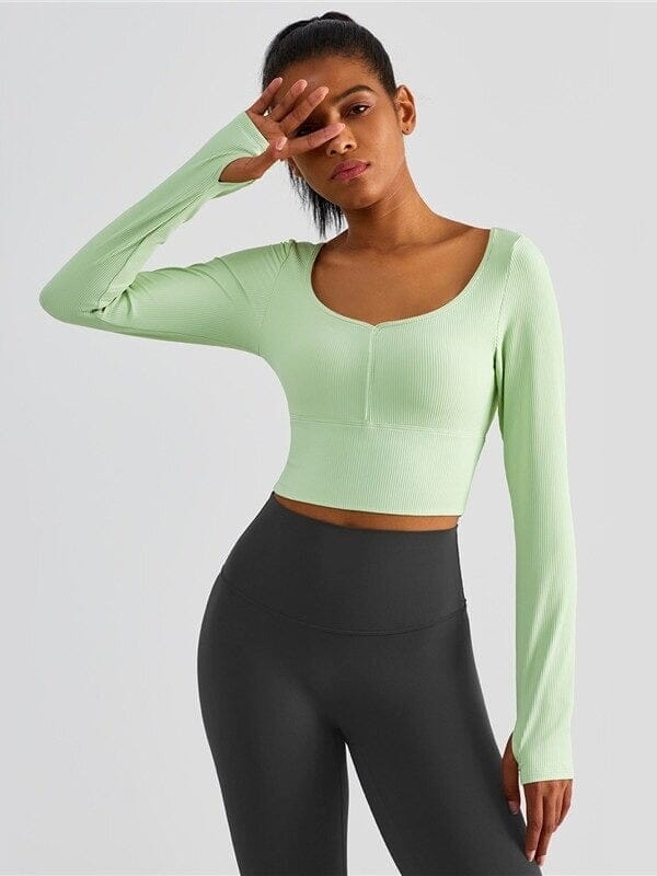 Crop Top Sport Côtelé | Yogaova
