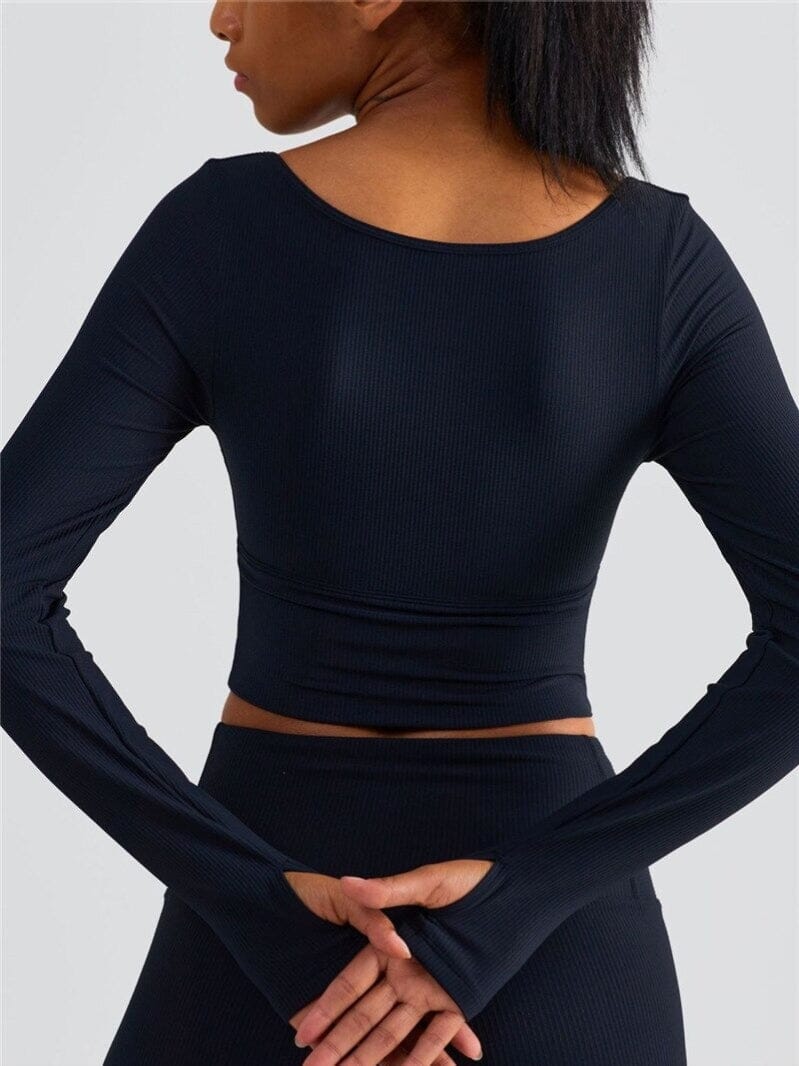 Crop Top Sport Côtelé | Yogaova