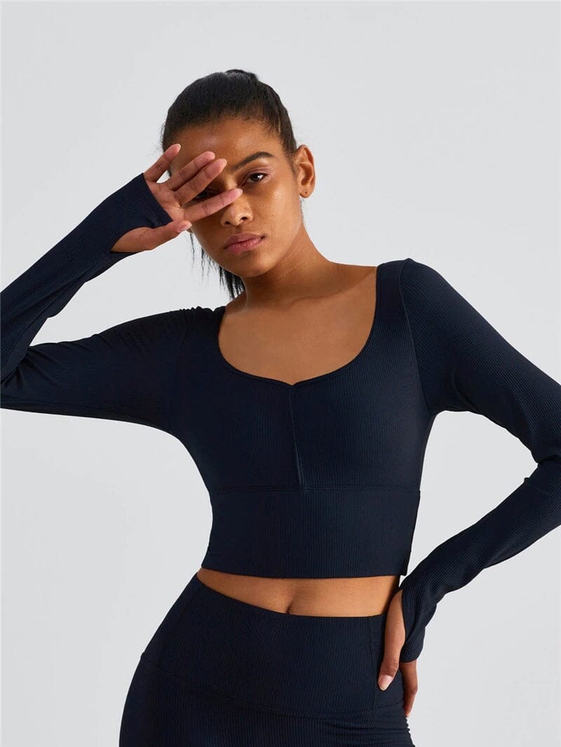 Crop Top Sport Côtelé | Yogaova