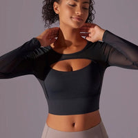 Crop Top Sport Maille Manches Longues | Yogaova
