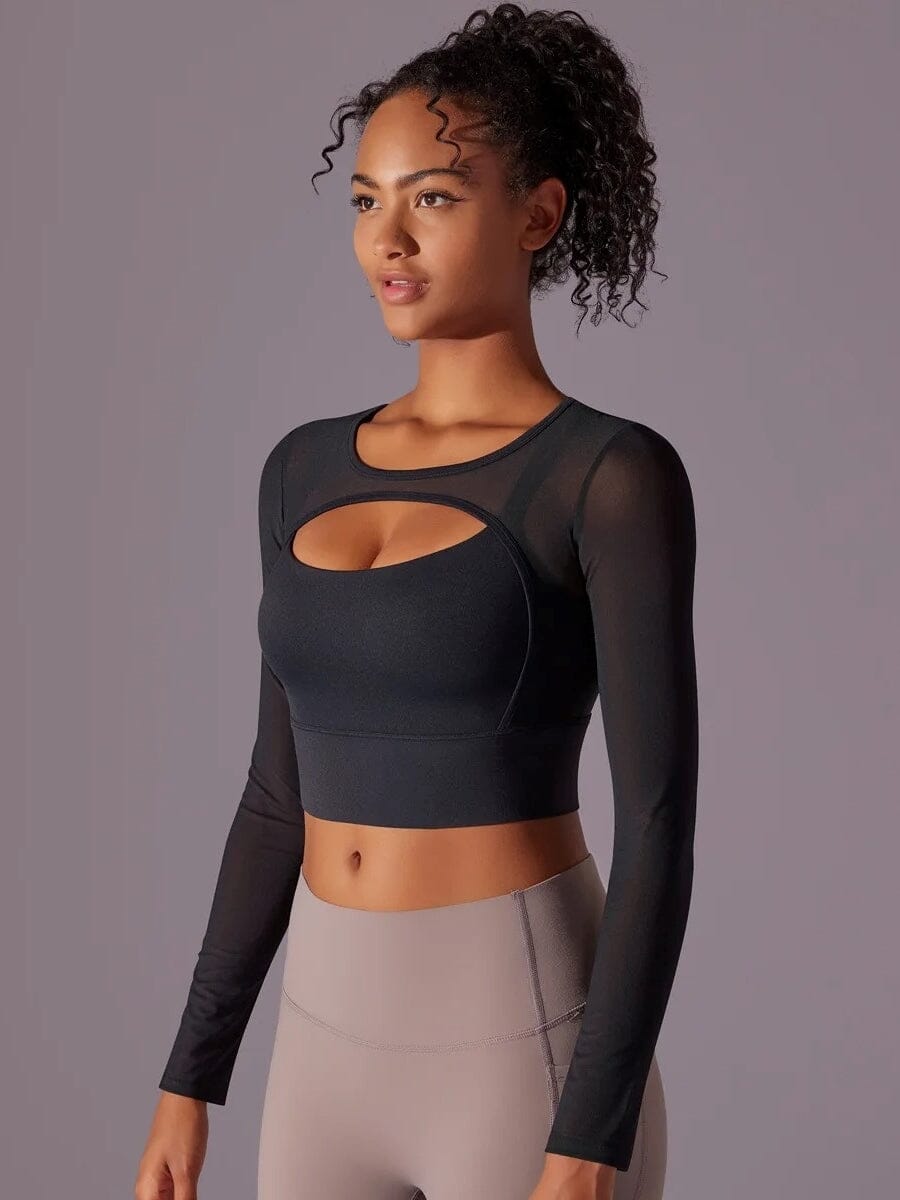 Crop Top Sport Maille Manches Longues | Yogaova