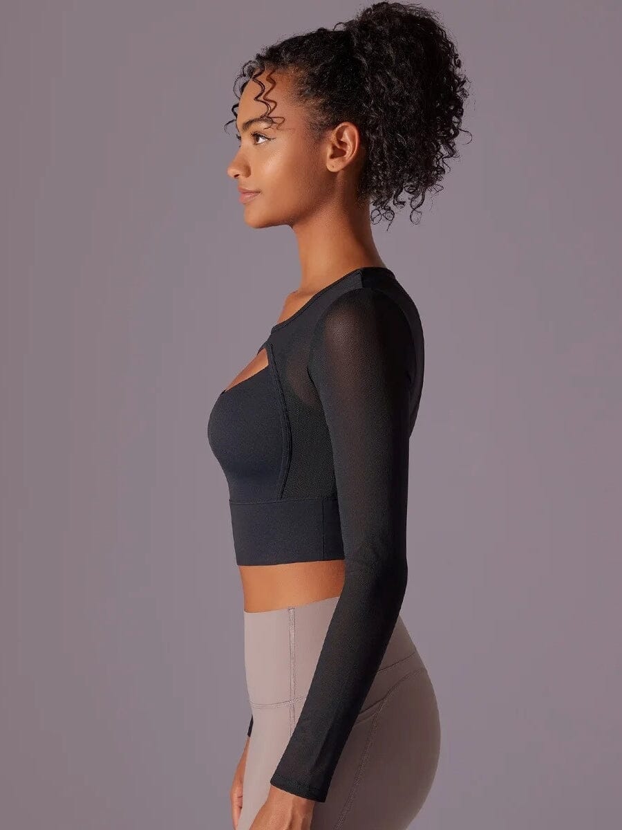 Crop Top Sport Maille Manches Longues | Yogaova