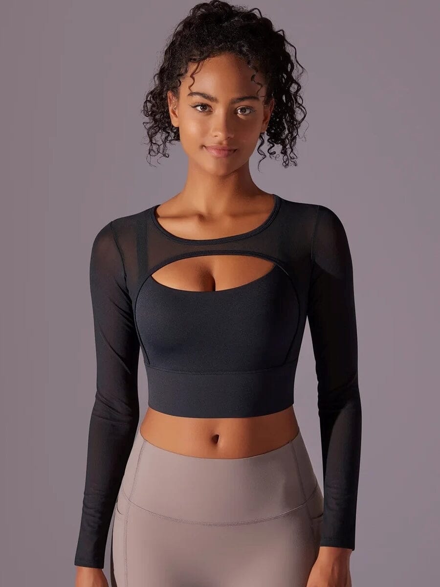 Crop Top Sport Maille Manches Longues | Yogaova