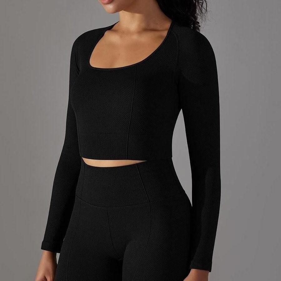 Crop Top Sport Manches Longues Fitness  | Yogaova