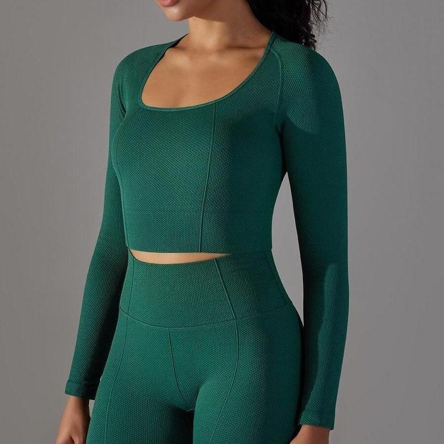 Crop Top Sport Manches Longues Fitness  | Yogaova