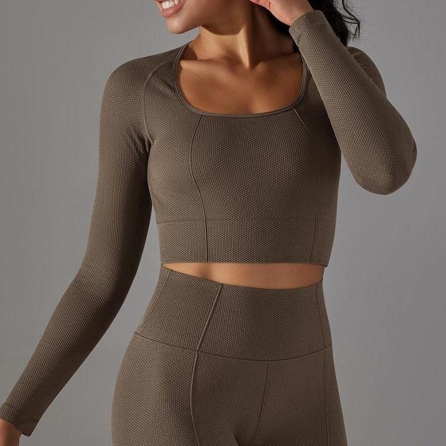 Crop Top Sport Manches Longues Fitness  | Yogaova