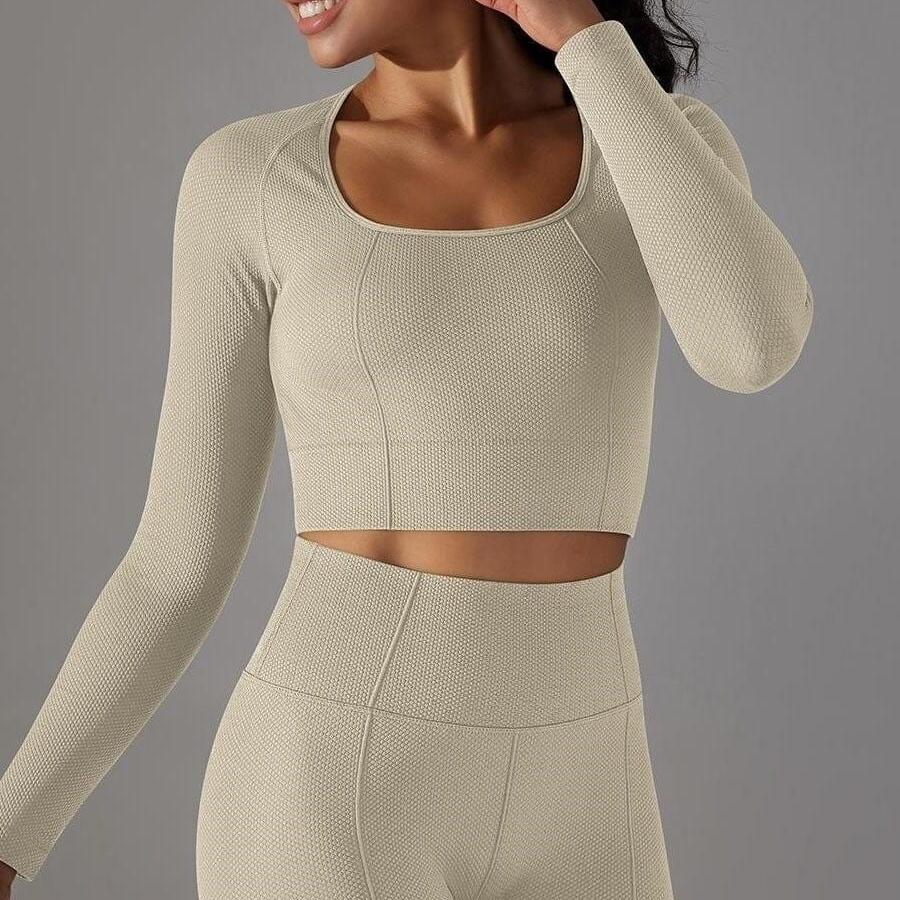 Crop Top Sport Manches Longues Fitness  | Yogaova