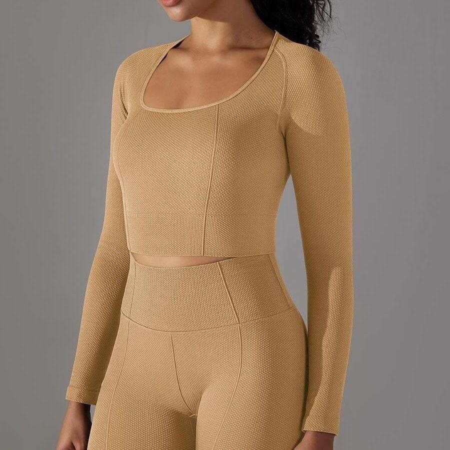Crop Top Sport Manches Longues Fitness  | Yogaova