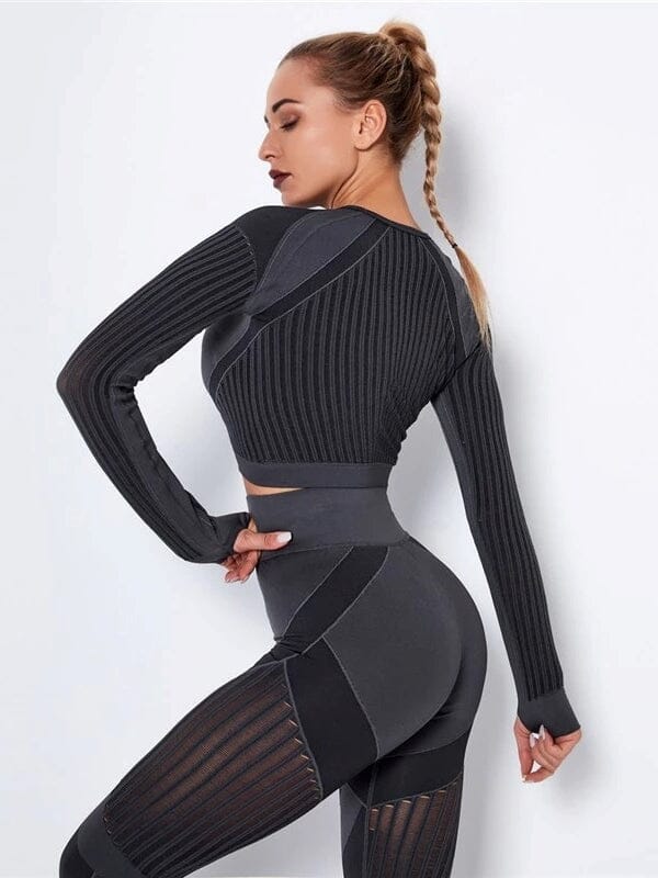 Crop Top Sport Manches Longues Respirant | Yogaova