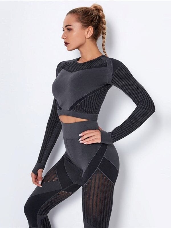 Crop Top Sport Manches Longues Respirant | Yogaova