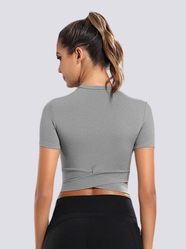 Crop Top Sport Moulant Manches Courtes | Yogaova