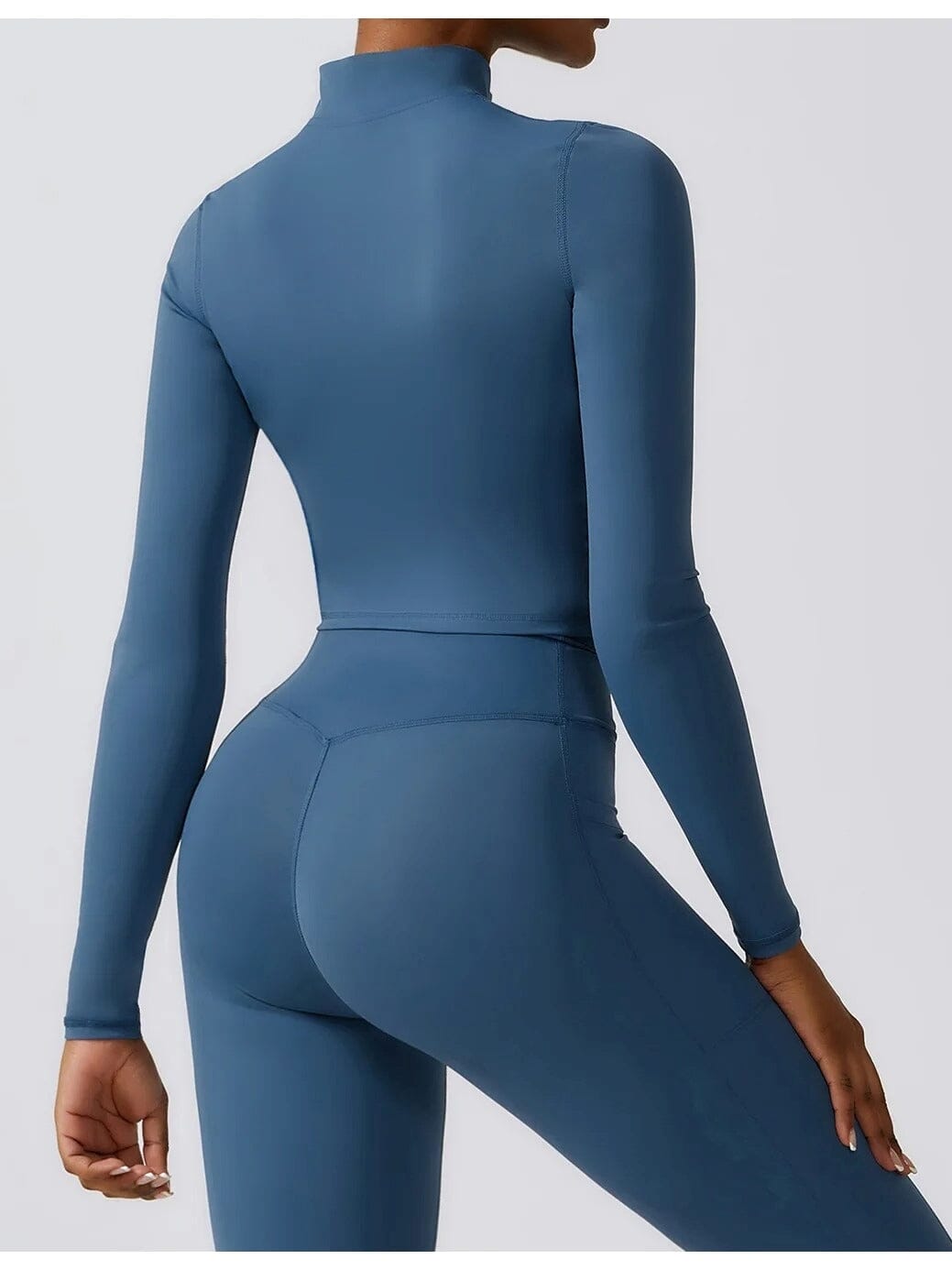 Crop Top Sport Zippé Manches Longues | Yogaova