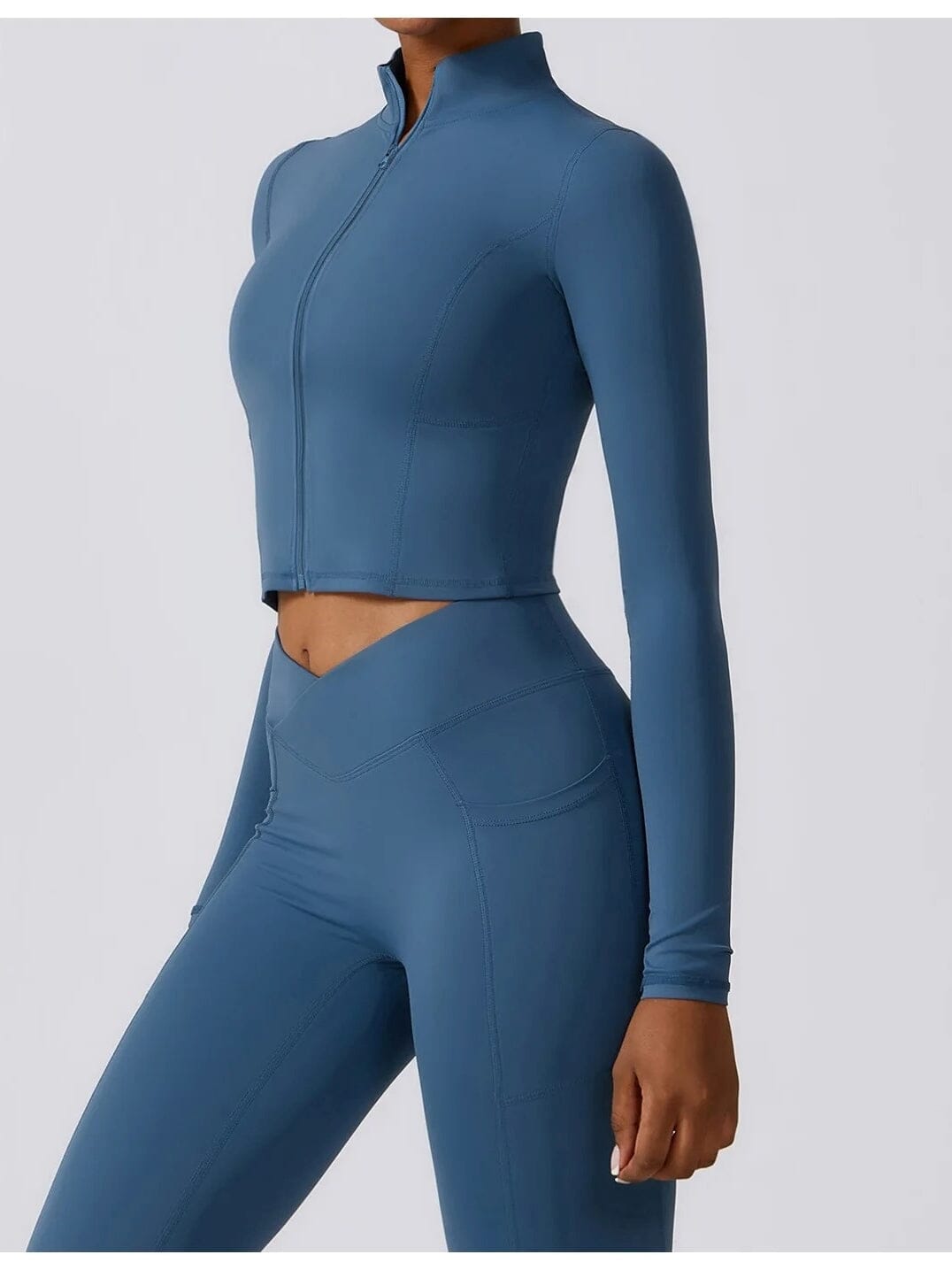 Crop Top Sport Zippé Manches Longues | Yogaova