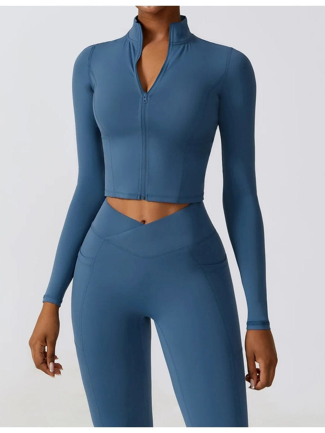 Crop Top Sport Zippé Manches Longues | Yogaova