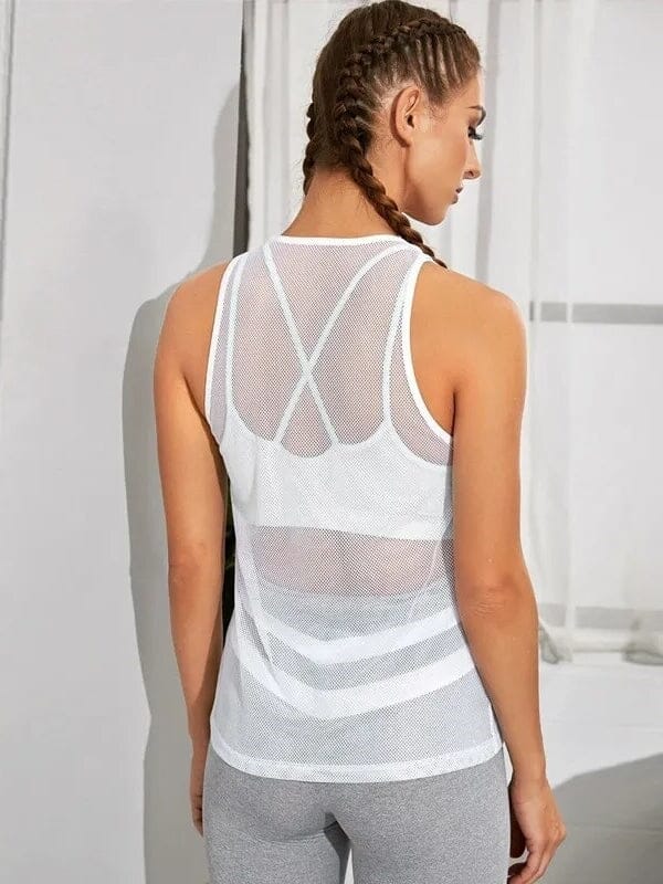 Débardeur Sport Transparent Maille | Yogaova