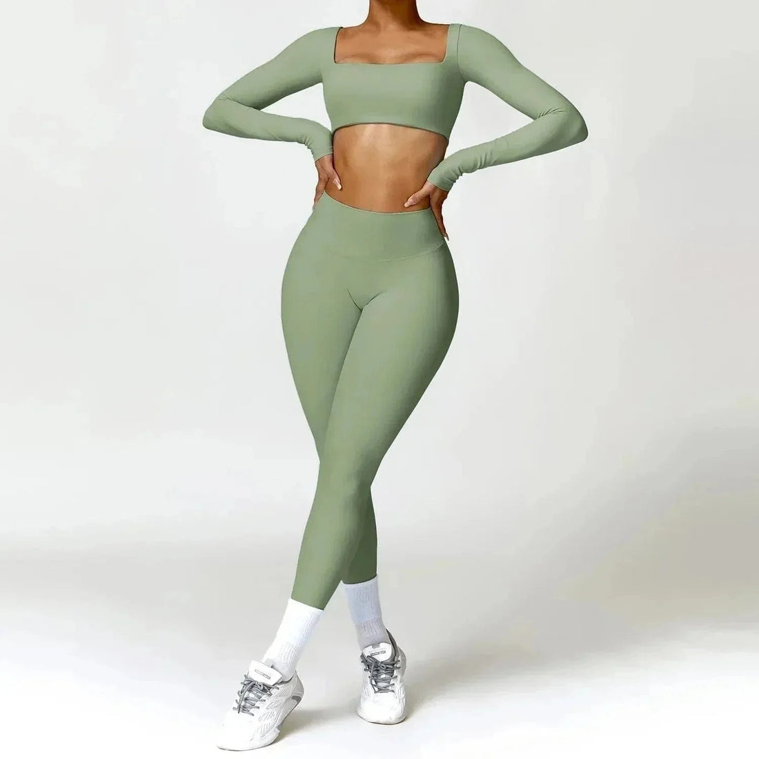 Ensemble 2 Pièces Combinaison de Yoga : Crop Top et Pantalon