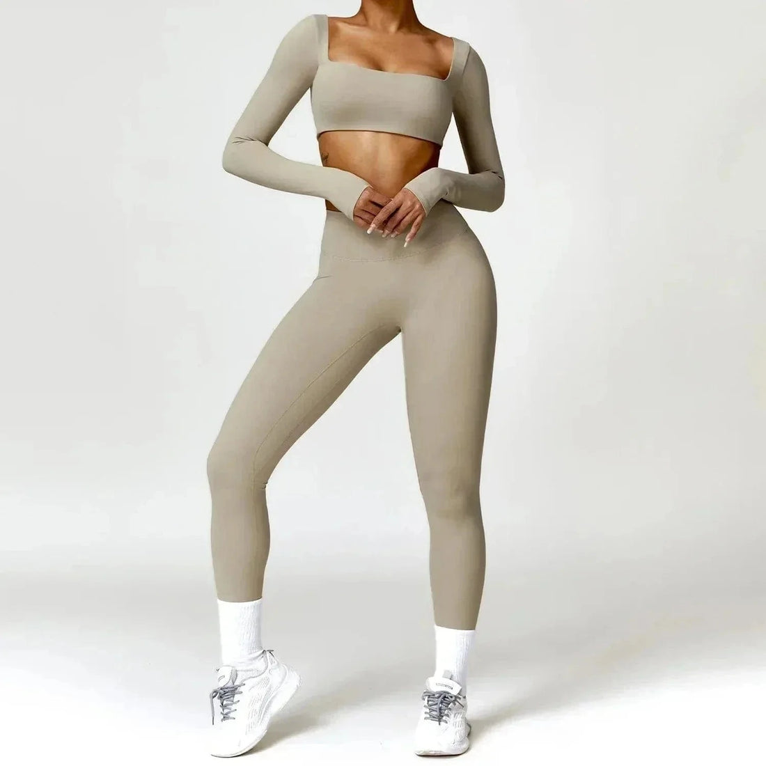 Ensemble 2 Pièces Combinaison de Yoga : Crop Top et Pantalon