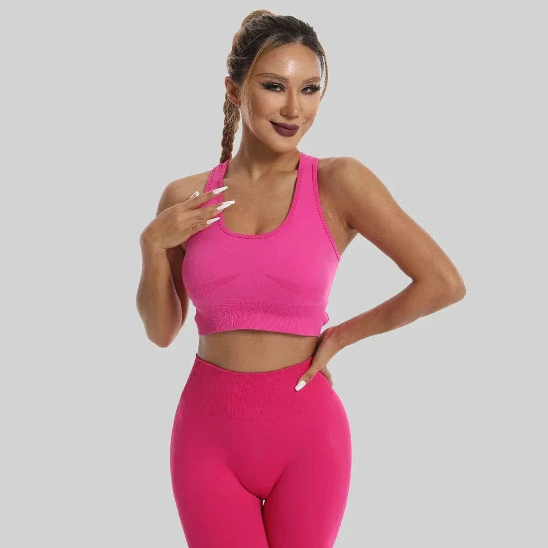 Ensemble 2 Pièces Combinaison de Yoga Dos Croisé