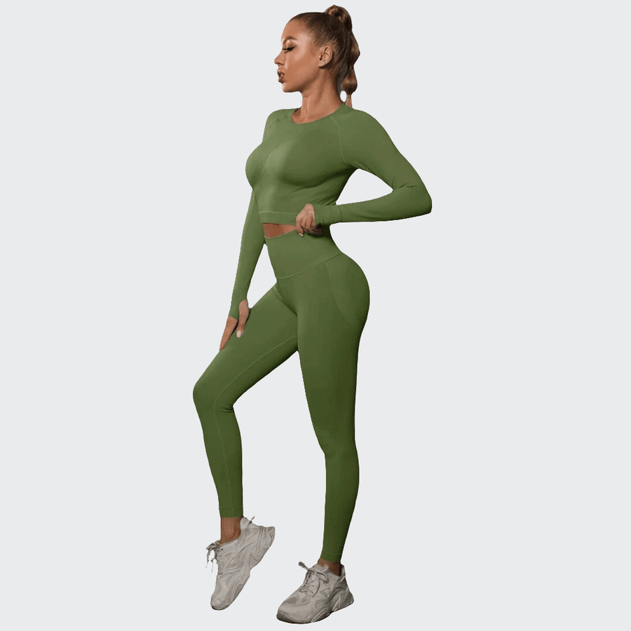 Ensemble 2 Pièces Combinaison de Yoga Effet Push-Up