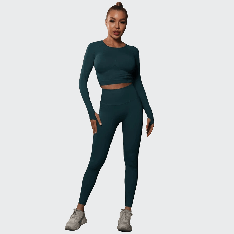 Ensemble 2 Pièces Combinaison de Yoga Effet Push-Up