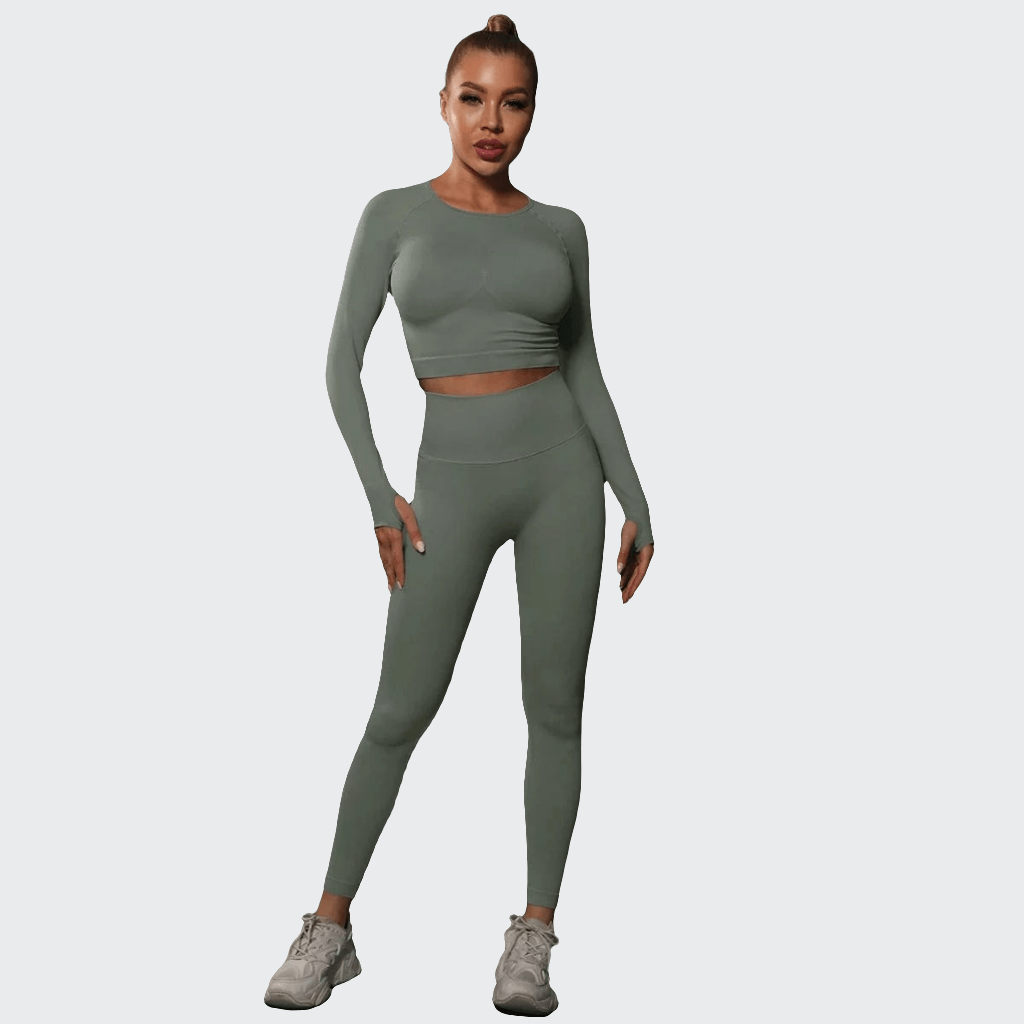 Ensemble 2 Pièces Combinaison de Yoga Effet Push-Up