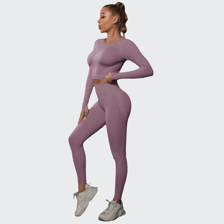 Ensemble 2 Pièces Combinaison de Yoga Effet Push-Up