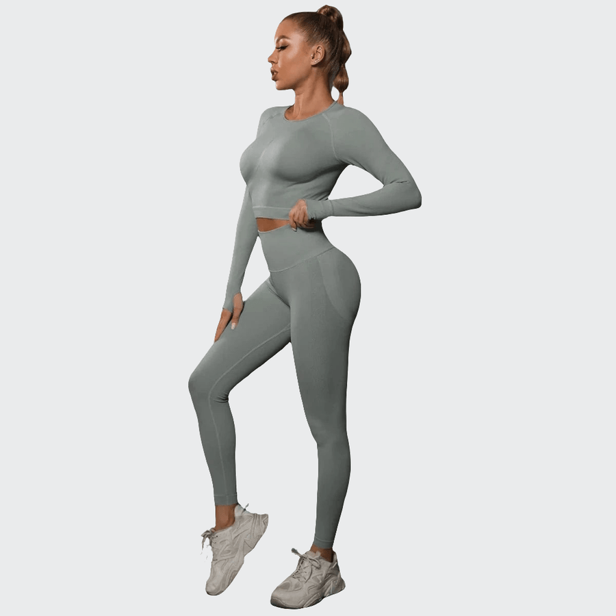 Ensemble 2 Pièces Combinaison de Yoga Effet Push-Up