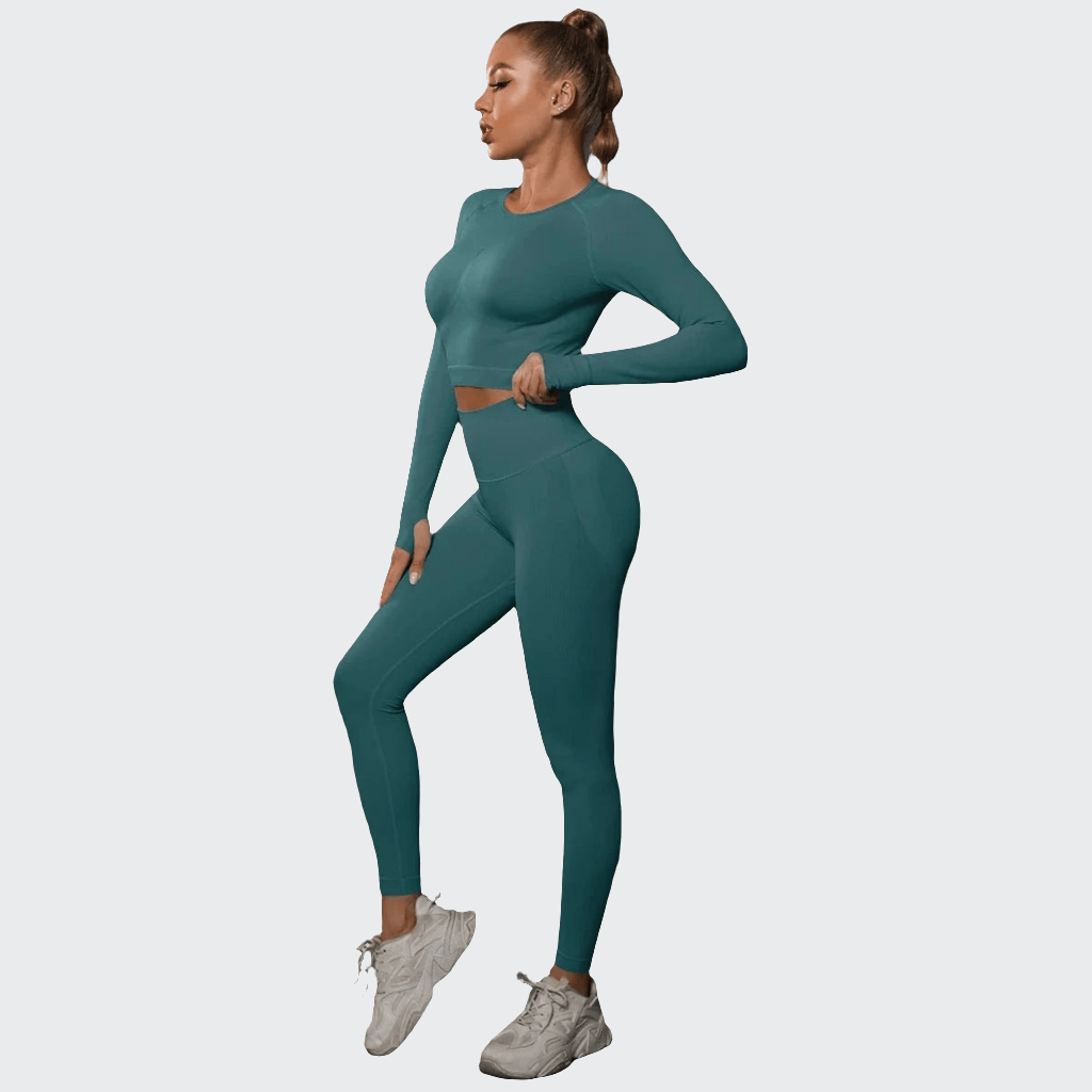 Ensemble 2 Pièces Combinaison de Yoga Effet Push-Up