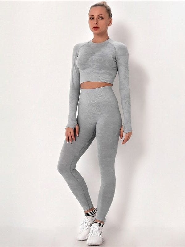 Ensemble Sport Camouflage Legging et Crop Top | Yogaova