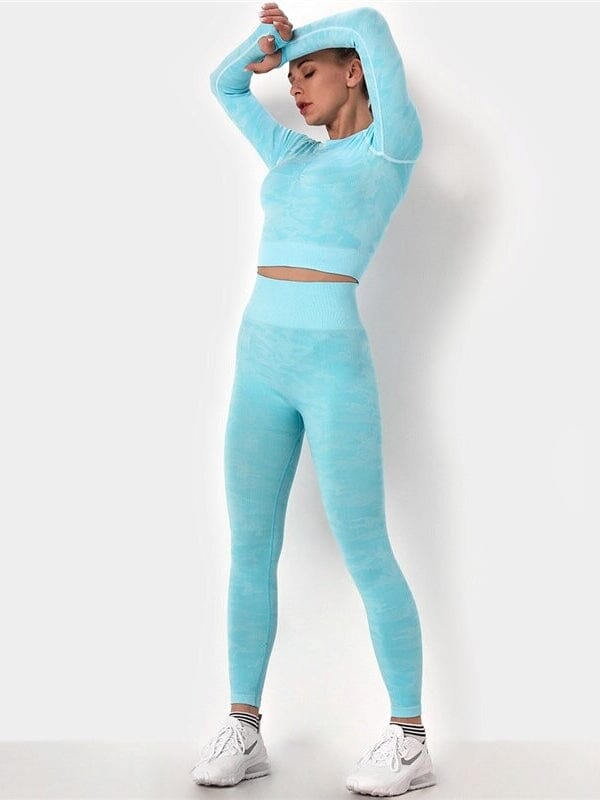 Ensemble Sport Camouflage Legging et Crop Top | Yogaova