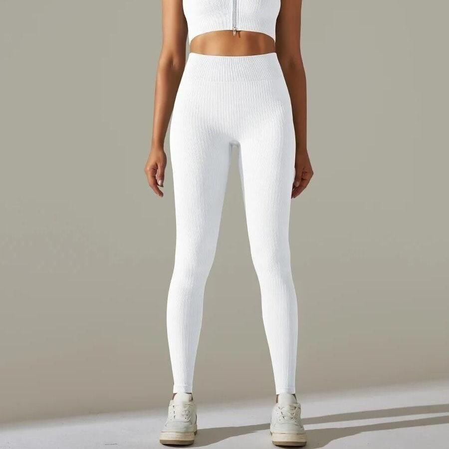 Ensemble Sport Legging Côtelé et Top Zippé  | Yogaova