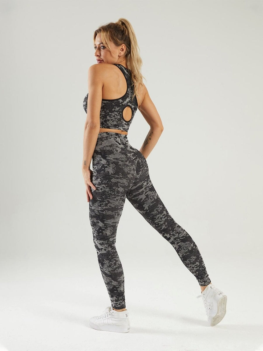 Ensemble Sport Legging et Soutien-Gorge Camouflage | Yogaova