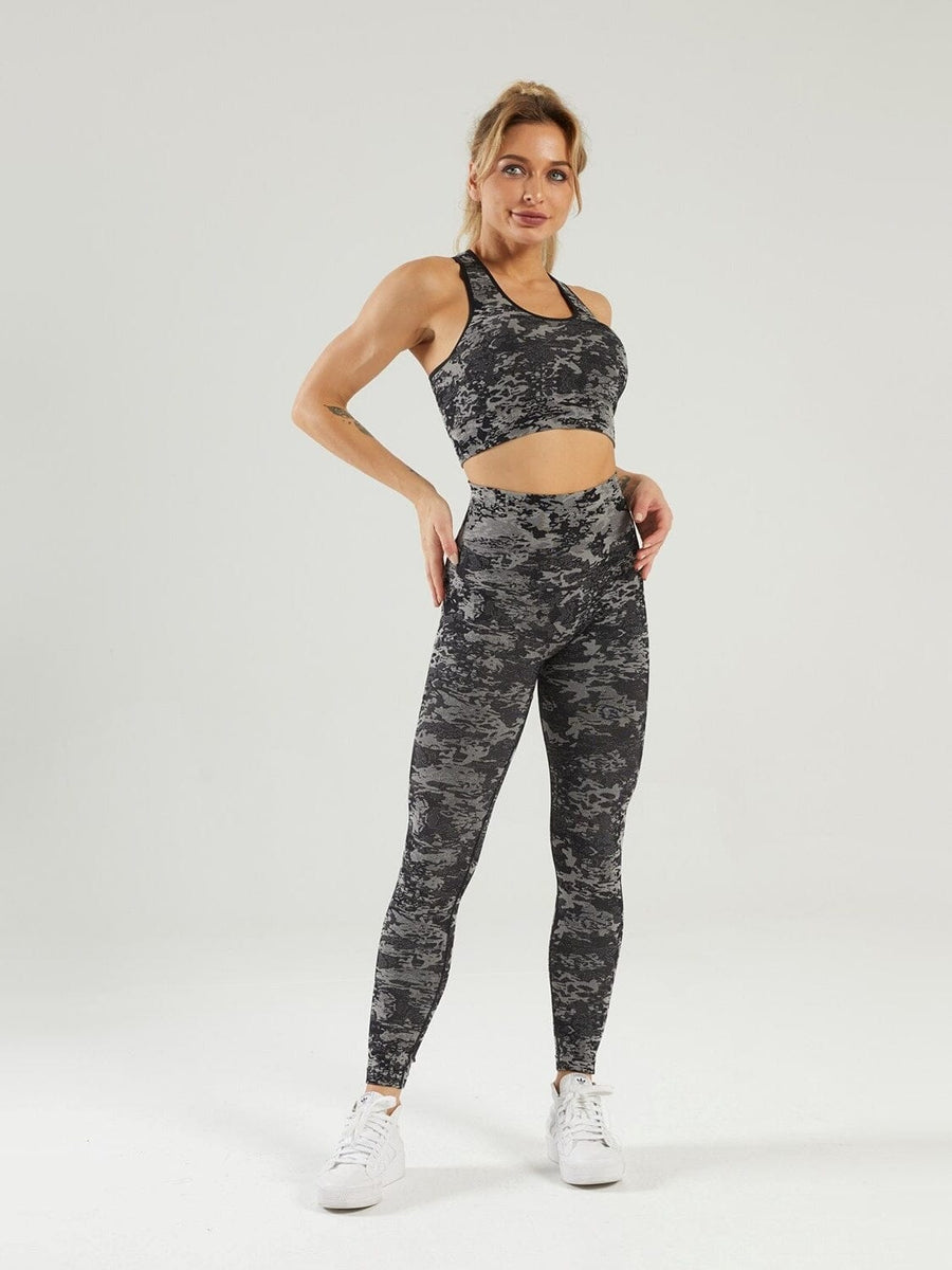 Ensemble Sport Legging et Soutien-Gorge Camouflage | Yogaova