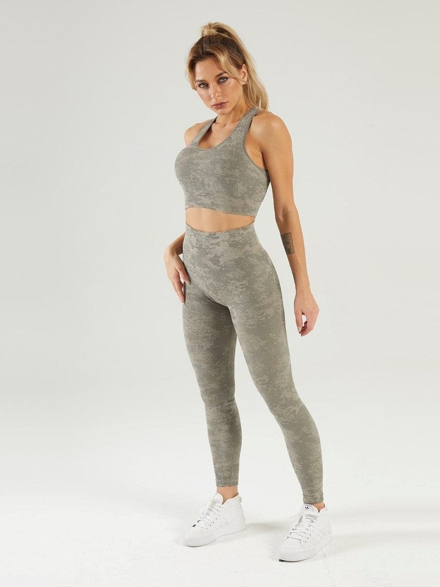 Ensemble Sport Legging et Soutien-Gorge Camouflage | Yogaova