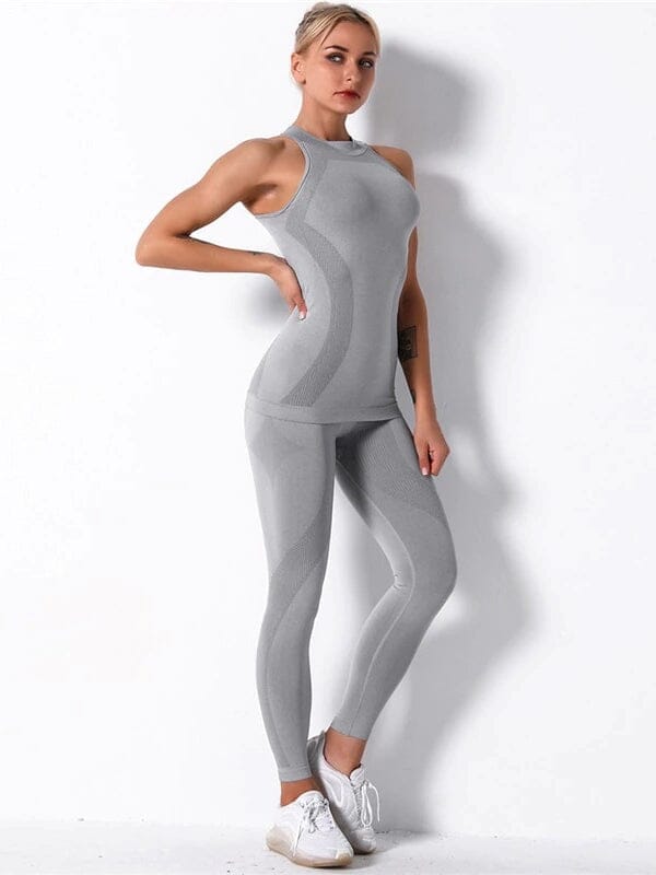 Ensemble Sport Sans Couture Legging et Top - KindyFit | Yogaova