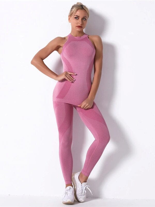 Ensemble Sport Sans Couture Legging et Top - KindyFit | Yogaova